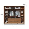 Guarda Roupa Roupeiro Casal Solteiro 4 Espelhos 6 Gavetas 10 Prateleiras Organizador Marrom Madeira - 3