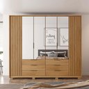 Ver imagem 5 de Guarda Roupa Roupeiro Casal Solteiro 4 Espelhos 6 Gavetas 10 Prateleiras Organizador Marrom Madeira