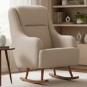 Ver imagem 2 de Poltrona de Amamentação com Balanço Base Milka Fábula D02 Bouclê Marrom Claro B-122 - Lyam Decor