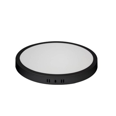 Painel de Led Blumenau Redondo Sobrepor 24w Bivolt Preto 4100k Luz Neutra