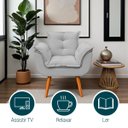 Ver imagem 2 de Poltrona Decorativa Confortável para Sala Quarto Recepção Escritório Manicure Alice Tecido Boucle