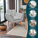 Ver imagem 3 de Poltrona Decorativa Confortável para Sala Quarto Recepção Escritório Manicure Alice Tecido Boucle