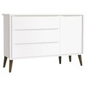 Ver imagem 4 de Quarto de Bebê Theo 2 Portas com Cômoda com Porta Branco Acetinado com Pés Amadeirado - Reller