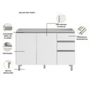Ver imagem 3 de Balcão de Pia 3 Portas 120cm sem Tampo Evidence Poliman Móveis