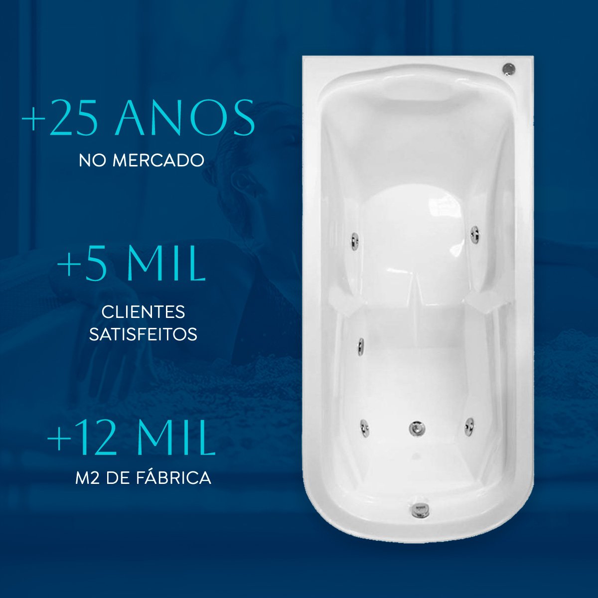 Banheira Retangular Excalibur com Hidro - 5