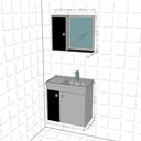 Ver imagem 3 de Kit Gabinete para Banheiro com Cuba e Espelho Munique B02 Branco - Lyam Decor