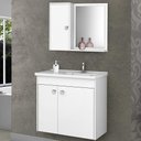 Ver imagem 1 de Gabinete para Banheiro com Cuba e Espelho Munique B02 Branco - Lyam Decor