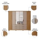 Ver imagem 2 de Guarda Roupa Casal com 2 Espelhos 6 Portas Martin C01 Buriti/fendi - Mpozenato