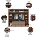 Ver imagem 4 de Guarda Roupa Casal com 2 Espelhos 6 Portas Martin C01 Buriti/fendi - Mpozenato