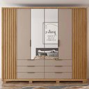 Ver imagem 5 de Guarda Roupa Casal com 2 Espelhos 6 Portas Martin C01 Buriti/fendi - Mpozenato