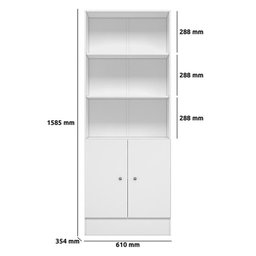 Armário Gamer 2 Portas Branco - Qmovi - 4