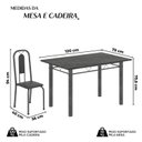 Ver imagem 3 de Conjunto Sala de Jantar com 4 Cadeiras Lívia Preto/Prata