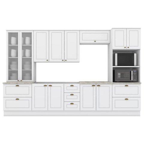 Cozinha Modulada 7 Pecas 343 Cm Ce172 Americana Henn Branco Calcare