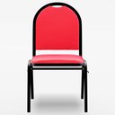 Ver imagem 1 de Kit 6 Cadeiras Hoteleiras Auditório Empilhável Sintético M23 Vermelho - Mpozenato