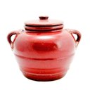 Ver imagem 1 de Potiche Decorativo com Tampa Cerâmica Vermelho Terra Craquelê Rústico 22cm Columbus Gold