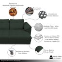 Ver imagem 3 de Sofá Retrátil Manual Sala de Estar Nolan Bipartido 257cm Conforto Premium em Couro Verde G58 - Gran