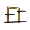 Ver imagem 1 de Nicho Decorativo Bali em Estilo Industrial para Sala e Escritório - Ferro Dourado Tampo Preto