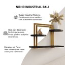 Ver imagem 4 de Nicho Decorativo Bali em Estilo Industrial para Sala e Escritório - Ferro Dourado Tampo Preto