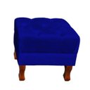Ver imagem 1 de Puff Decorativo Retrô Luis XV Quadrado Em Capitonê Suede - Azul Marinho