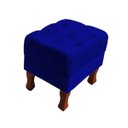 Ver imagem 2 de Puff Decorativo Retrô Luis XV Quadrado Em Capitonê Suede - Azul Marinho