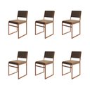 Ver imagem 1 de Kit 6 Cadeiras de Jantar Industrial Isa Assento Veludo Marrom Base Cobre