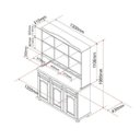 Ver imagem 4 de Armario Para Cozinha 5 Portas 3 Gavetas Madeira Maciça Siena Inter Link