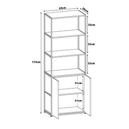 Estante Industrial Metal com 3 Prateleiras e Armário 2 Portas F5 - 7