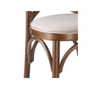 Ver imagem 2 de Banqueta Munique Baixa Madeira Maciça Imbuia Estofada Linho Bege