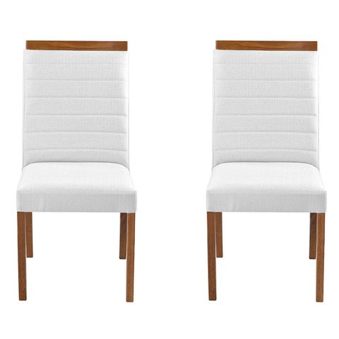 Kit 2 Cadeiras Decorativas Sala de Jantar Luxo Sueli Facto Branco - Mozzelar
