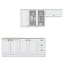 Ver imagem 2 de Cozinha Modulada Americana 4 Peças com Balcão 120cm sem Tampo Branco/calcare - Móveis Henn