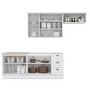 Ver imagem 3 de Cozinha Modulada Americana 4 Peças com Balcão 120cm sem Tampo Branco/calcare - Móveis Henn