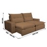 Sofá Retrátil 250cm Hug Bianchi Tec K087 Marrom - 3