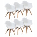 Ver imagem 1 de Kit 6 Cadeiras Charles Eames Eiffel com Braço - Branca