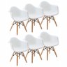 Kit 6 Cadeiras Charles Eames Eiffel com Braço - Branca - 1