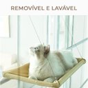 Ver imagem 2 de Caminha de Gato Janela Ventosas Alta Fixacao Retratil Flutuante Pratica Segura Confortavel Lavavel