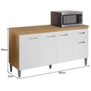 Ver imagem 4 de Balcão Pia Gabriela 150cm Amêndoa/branco com Tampo Mdp - Ajl Móveis