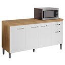 Ver imagem 1 de Balcão Pia Gabriela 150cm Amêndoa/branco com Tampo Mdp - Ajl Móveis