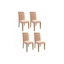 Ver imagem 1 de Kit 4 Cadeiras de Cozinha Juliana 4 Un Madeirado/suede Nude Bege - Cimol