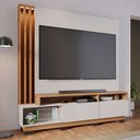 Ver imagem 1 de Estante Home Sala de Estar 180cm Filipina Led Off White/freijó G73 - Gran Belo