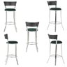 Banqueta Bistro para Bar, Cozinha, Balcão em Alumínio e Fibra Tc Zanutto 5 Unidades Preta - 5