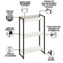 Ver imagem 6 de Kit Escritório Estante Areta 3 Prateleiras com Mesa Industrial Aspen 135cm C01 Snow - Lyam Decor