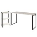 Ver imagem 1 de Kit Escritório Estante Areta 3 Prateleiras com Mesa Industrial Aspen 135cm C01 Snow - Lyam Decor