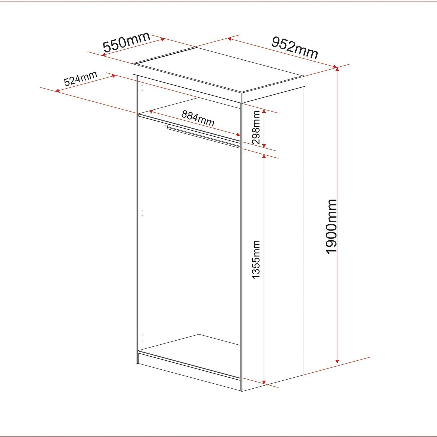 Guarda Roupa Solteiro 2 Portas Inter Link Hakon - 5