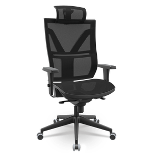 Cadeira Presidente Darix Mesh Giratória Braços Reguláveis 3d e Encosto de Cabeça