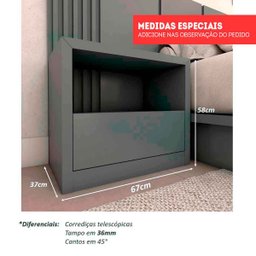 Cabeceira King 3,50m e 2 Mesas Gaveta e Nicho Mdf sob Medida Cor:cinza Sagrado - 4