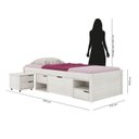Ver imagem 4 de Cama Solteiro com 3 Gavetas e 1 Mesa de Cabeceira Charme Branco/Lavado