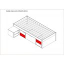Ver imagem 6 de Cama Solteiro com 3 Gavetas e 1 Mesa de Cabeceira Charme Branco/Lavado