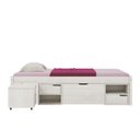 Ver imagem 3 de Cama Solteiro com 3 Gavetas e 1 Mesa de Cabeceira Charme Branco/Lavado