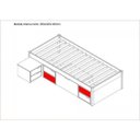 Ver mais imagens de Cama Solteiro com 3 Gavetas e 1 Mesa de Cabeceira Charme