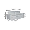 Ver imagem 2 de Sofá Cama Casal Retrátil e Reclinável em Linho Sofatec Palha